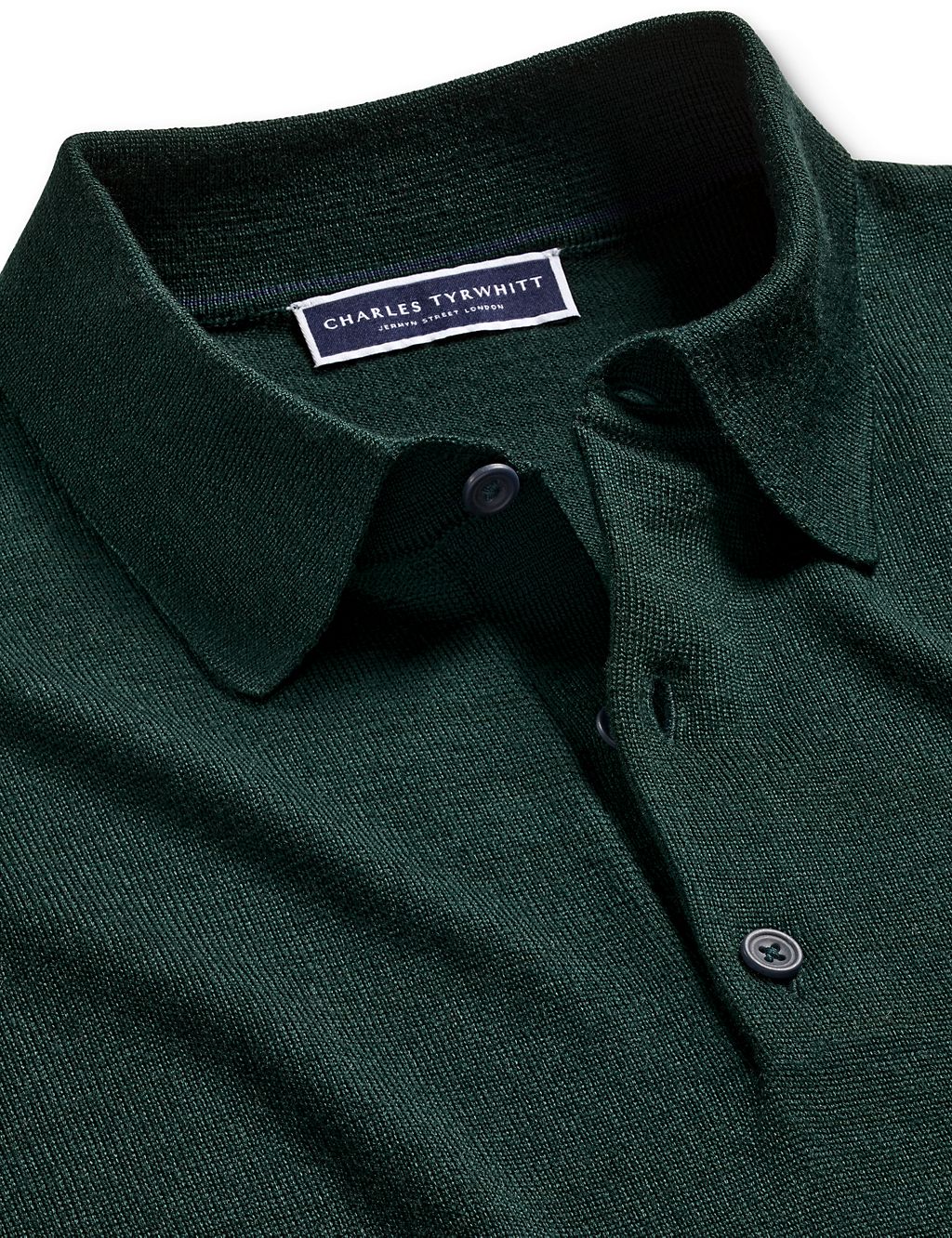 Pure Merino Wool Knitted Polo Shirt 5 of 6