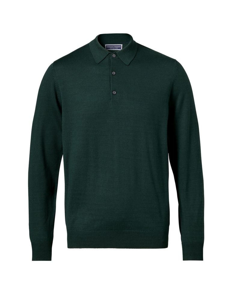 Pure Merino Wool Knitted Polo Shirt 2 of 6