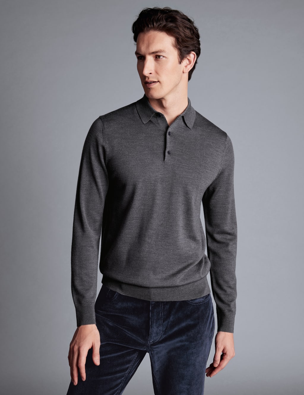Wool polo shirt on sale