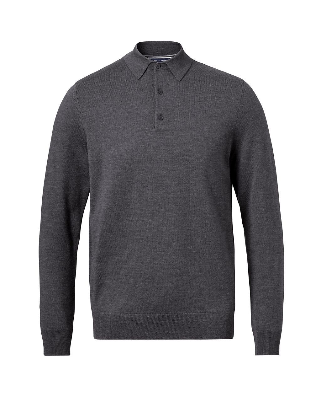 Pure Merino Wool Knitted Polo Shirt 1 of 6
