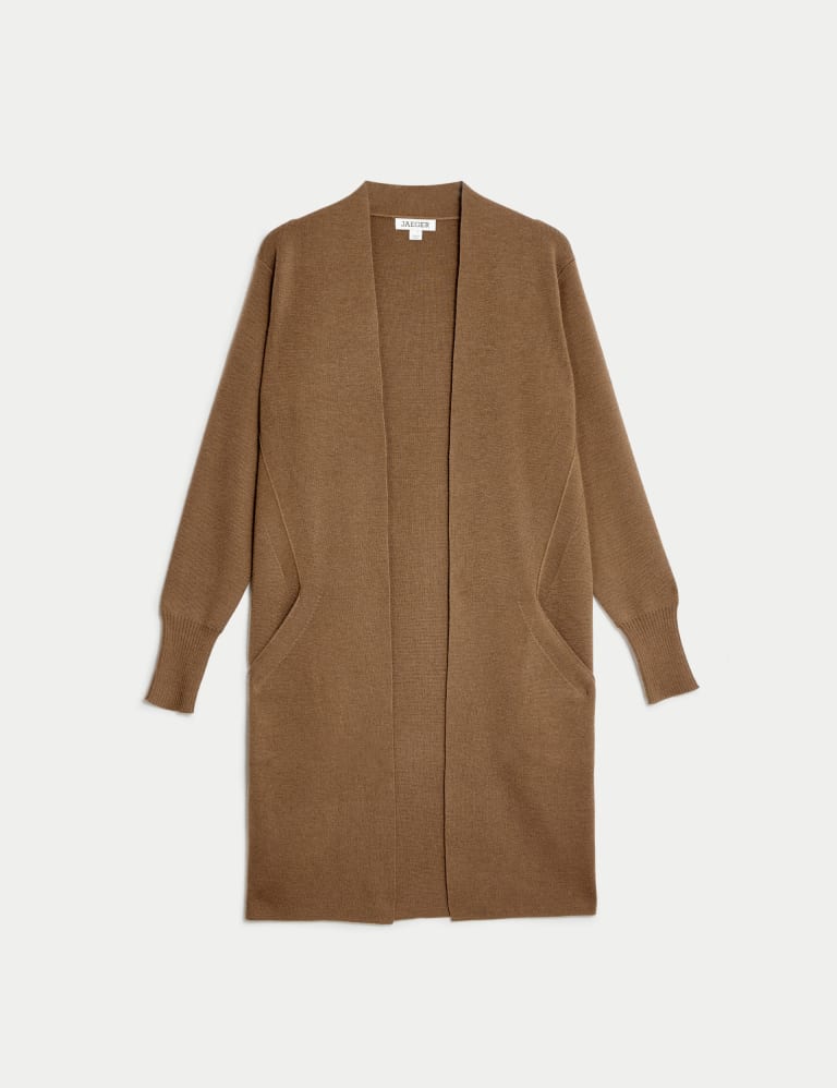 Pure Merino Wool Longline Cardigan JAEGER M S