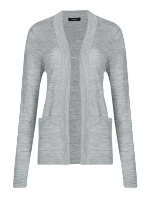 Mercer Mettle MM3023 Women's Open Front Cardigan Sweater - Gusty Grey Heather