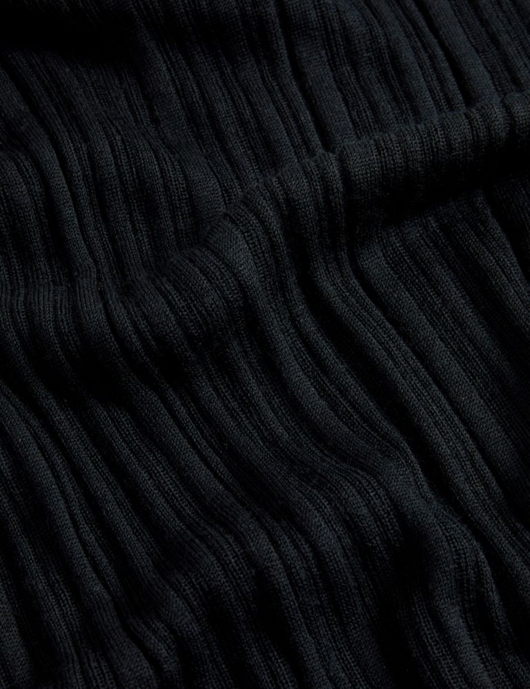 Pure Merino Wool Ribbed High Neck Knitted Top 6 of 6