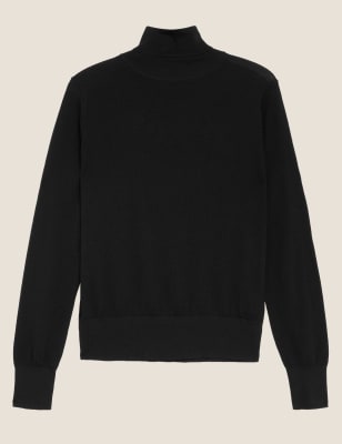 black roll neck jumper womens uk