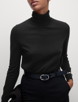 Merino wool clearance roll neck jumper