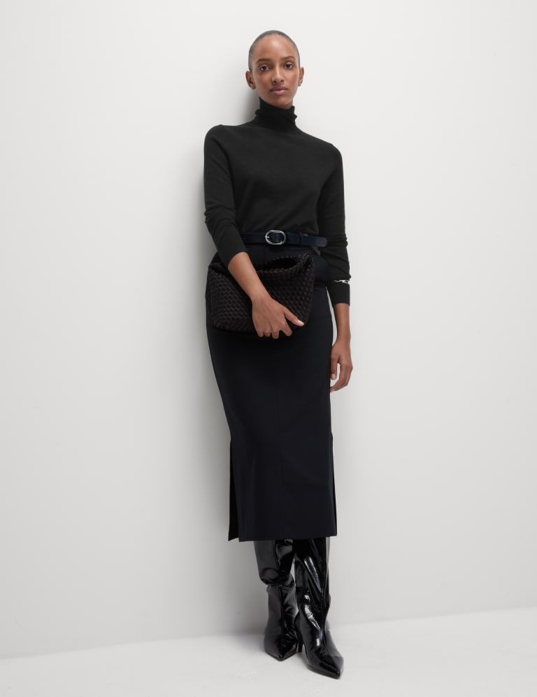 Marks and spencer black roll neck store