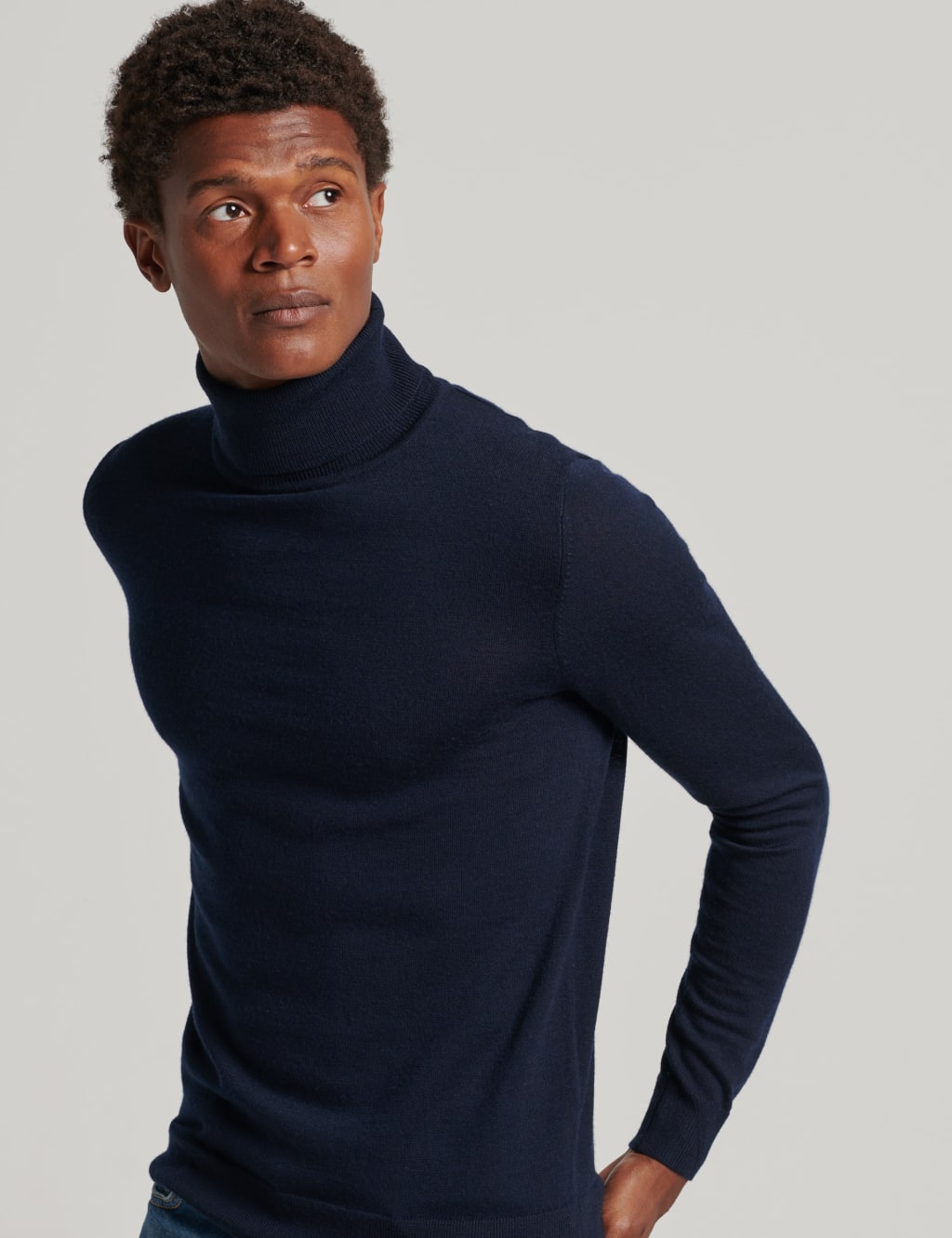 Mens wool polo neck clearance sweaters