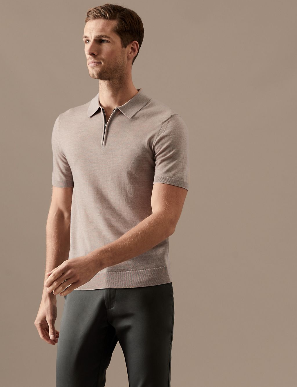 Pure Merino Wool Short Sleeve Polo Shirt 3 of 4