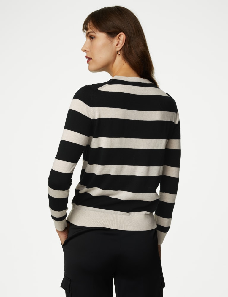 Pure Merino Wool Striped Jumper 5 of 6