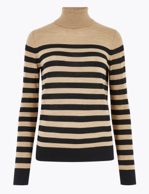 striped polo neck jumper