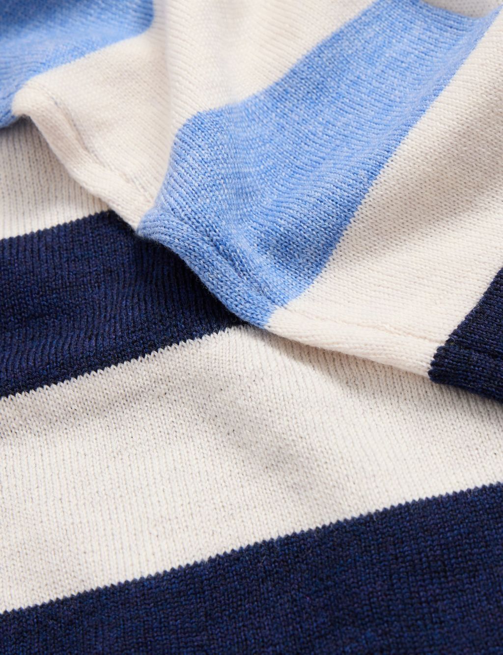 Pure Merino Wool Striped V-Neck Jumper | White Stuff | M&S
