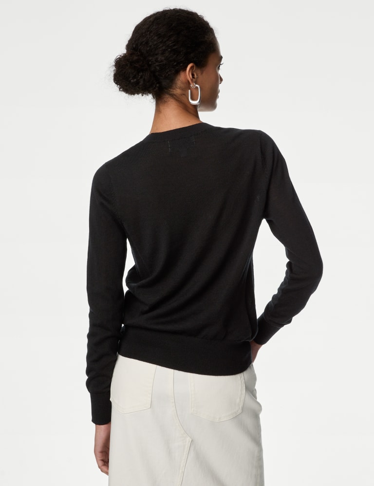 M&s black v cheap neck jumper