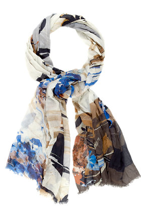 Pure Modal Brushstroke Floral Lightweight Scarf Image 2 of 3
