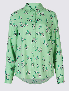 Pure Modal Floral Print Long Sleeve Shirt Image 2 of 5