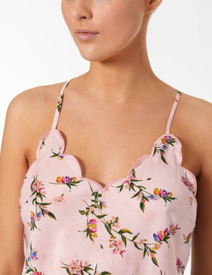 Cruise Scallop-Trim Mini Camisole Dress