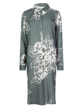 Pure Modal Floral Shirt Dress Image 2 of 3