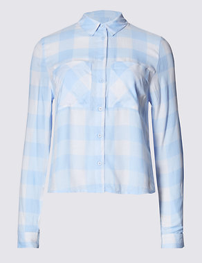 Pure Modal Gingham Checked Shirt Image 2 of 4