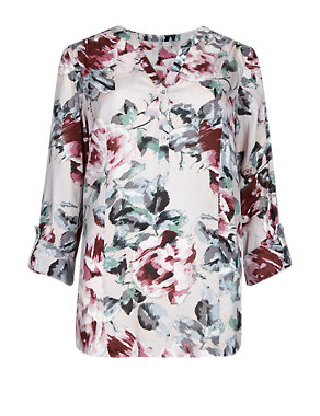 Pure Modal Ikat Floral Blouse Image 2 of 4
