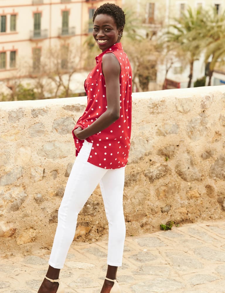 Pure Modal Polka Dot Relaxed Utility Shirt | SOSANDAR | Mu0026S