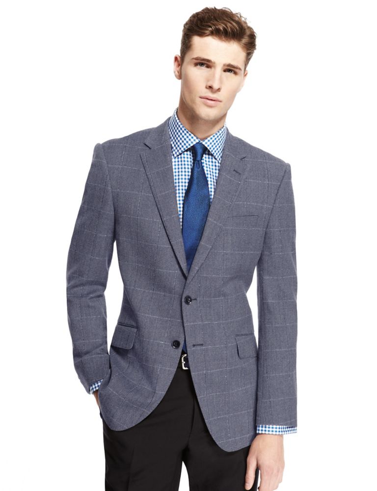 Pure New Wool 2 Button Bold Checked Jacket 1 of 8