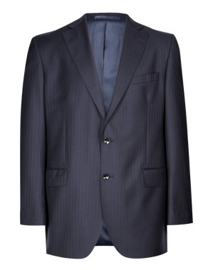Pure New Wool 2 Button Self Striped Jacket Image 2 of 6