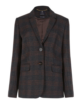 Pure New Wool Checked Blazer Image 2 of 8