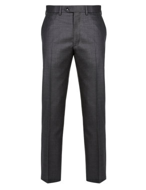 Pure New Wool Flat Front Trousers Image 2 of 5