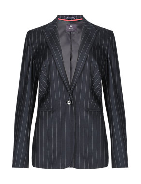 Pure New Wool Pinstriped Jacket Image 2 of 4