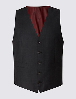 Pure New Wool Slim Fit 5 Button Waistcoat Image 2 of 3