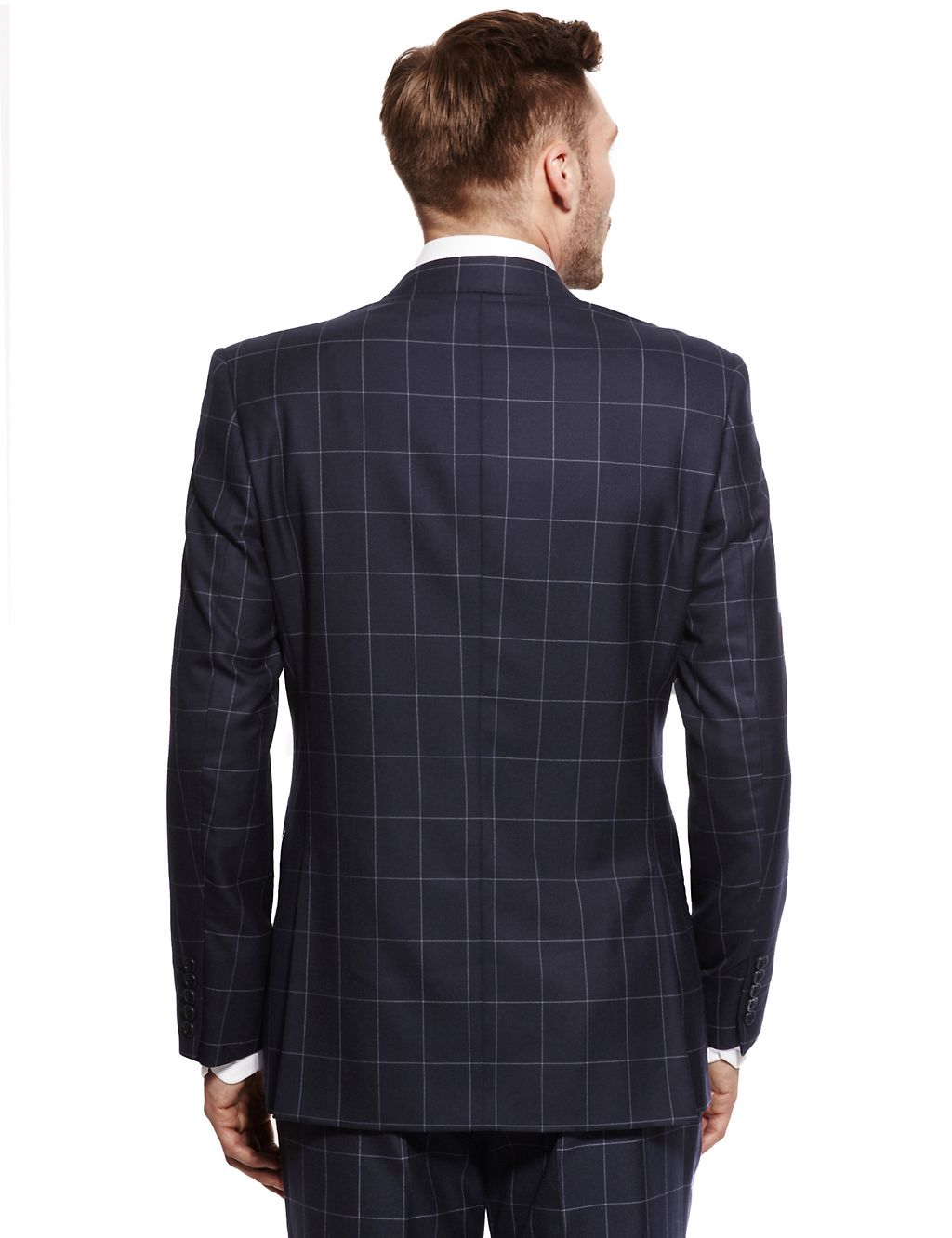 Pure New Wool Tailored Fit 2 Button Check Jacket 7 of 9