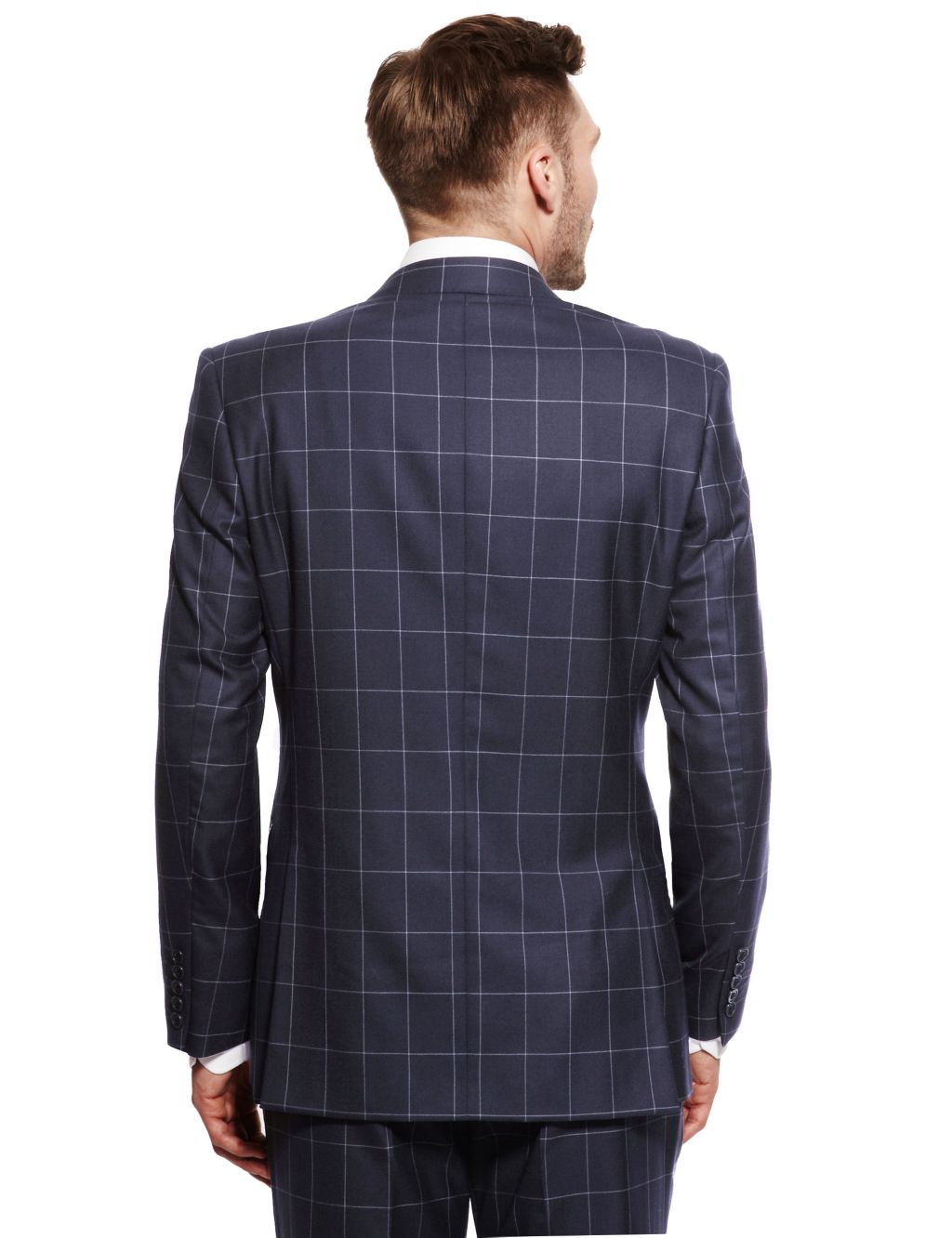 Pure New Wool Tailored Fit 2 Button Check Jacket 8 of 9