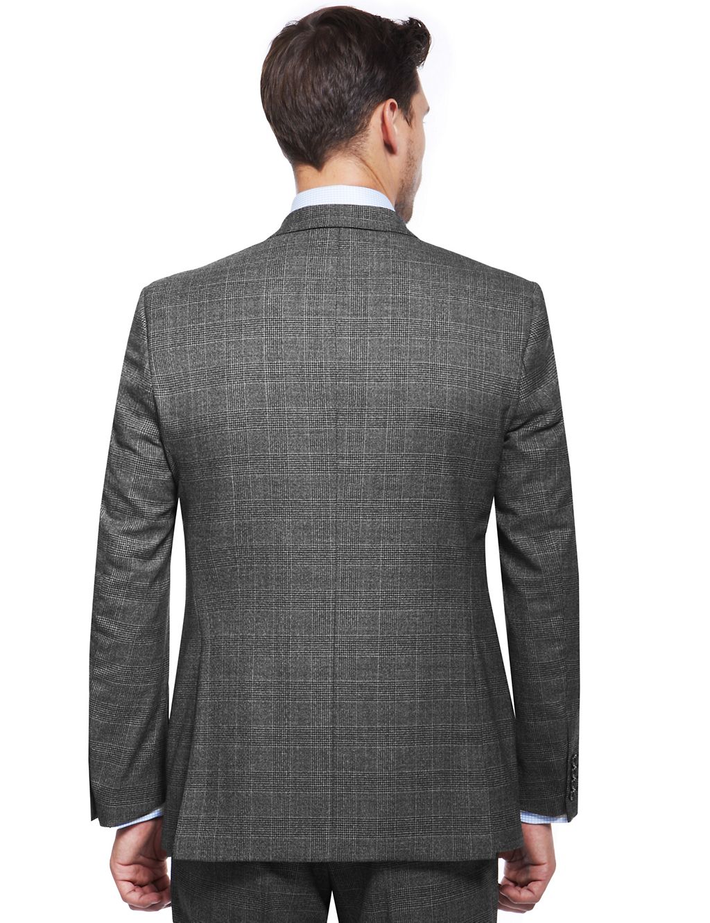 Pure New Wool Tailored Fit 2 Button Checked Jacket 7 of 8