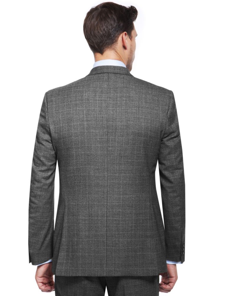 Pure New Wool Tailored Fit 2 Button Checked Jacket 4 of 8