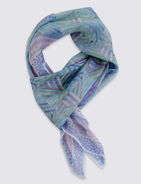 Pure Silk Abstract Print Scarf Image 2 of 4