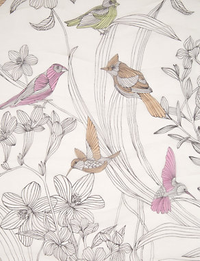 Pure Silk Bird Sketch Print Scarf Image 2 of 3