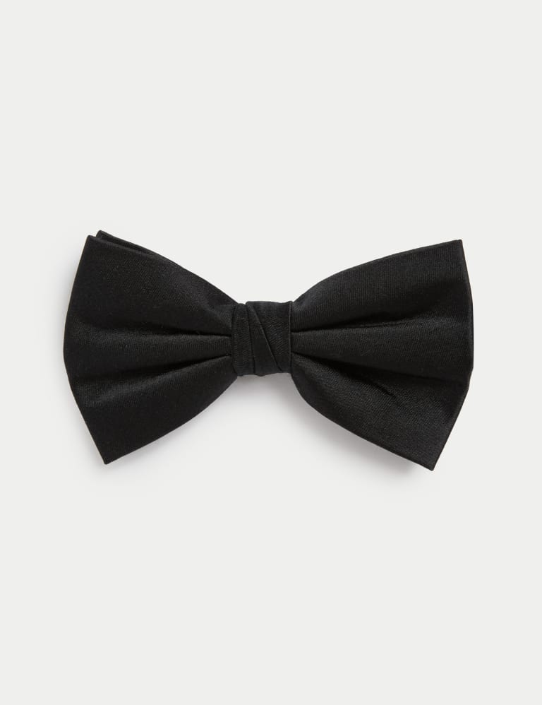 Elizabetta Men's Italian Silk Bow Tie - Silver Formal