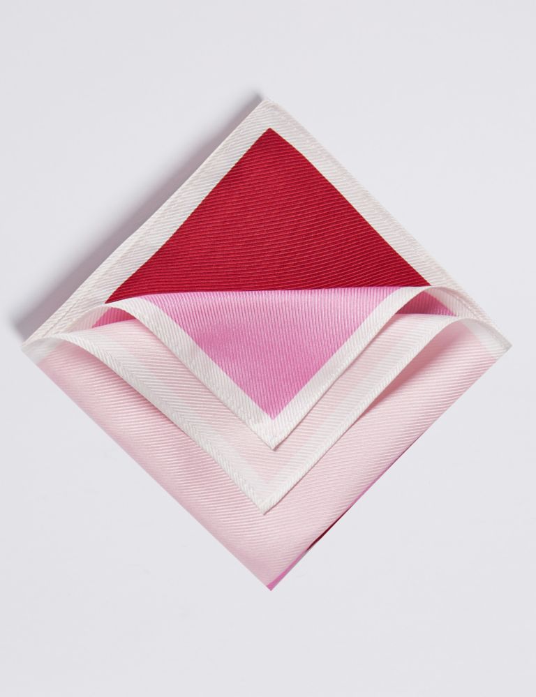Pure Silk Colour Block Pocket Square 1 of 2