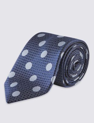 Pure Silk Contemporary Spotted Tie Image 2 of 3