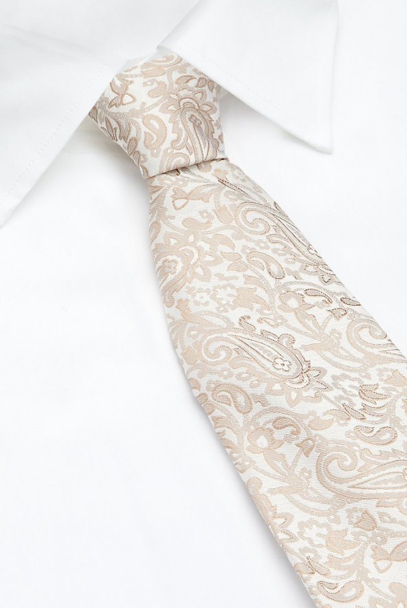 Pure Silk Embroidered Paisley Tie Image 1 of 1