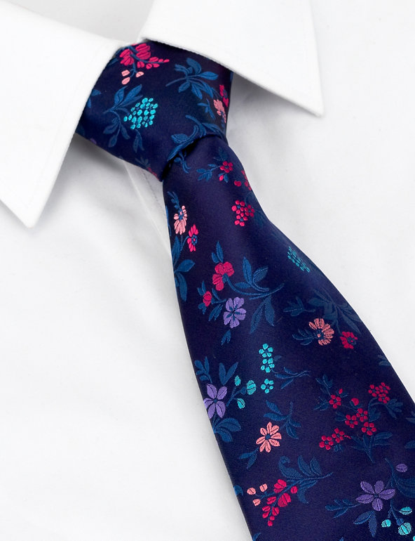 Pure Silk Floral Oxford Tie Image 1 of 1