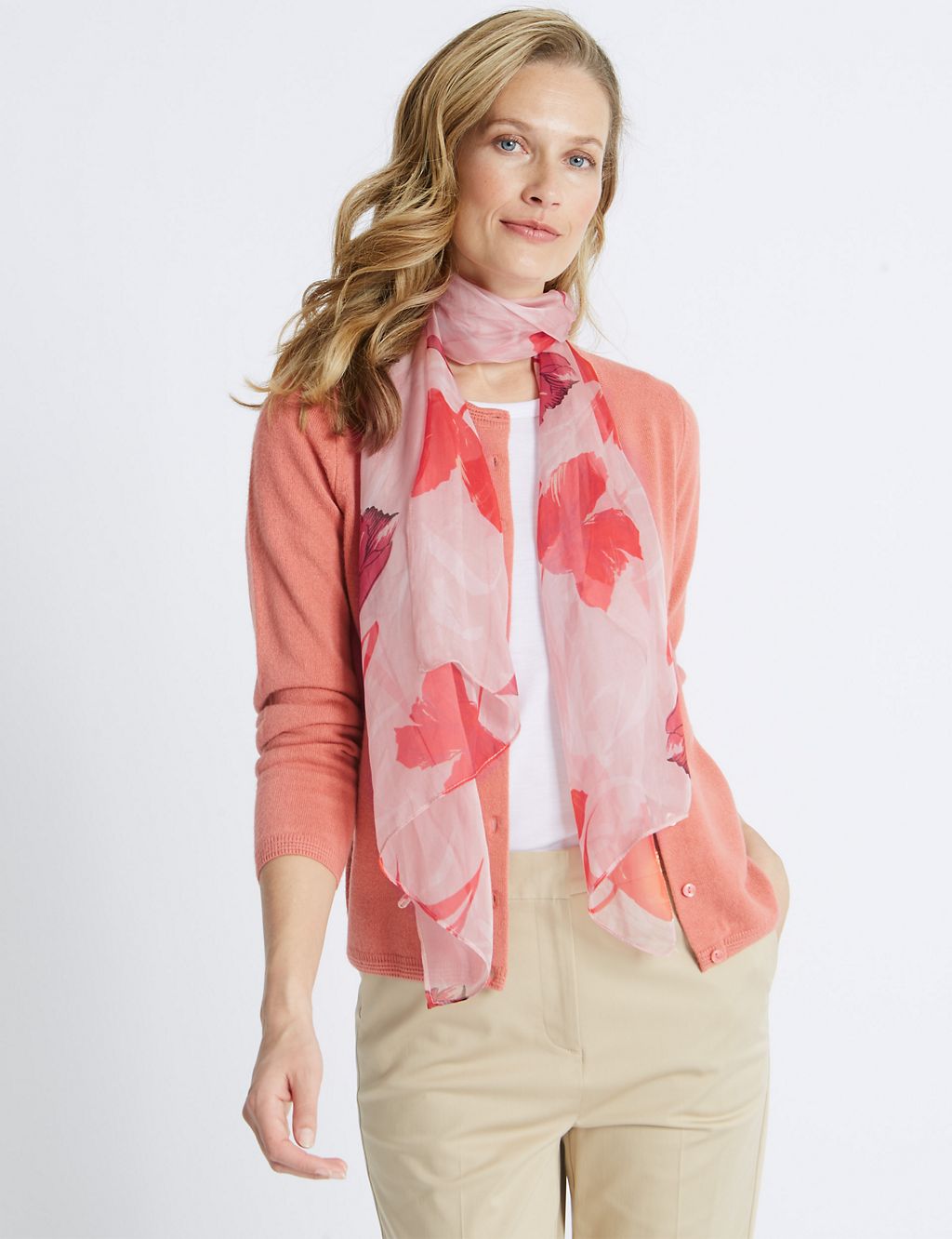 Pure Silk Floral Print Scarf 3 of 3