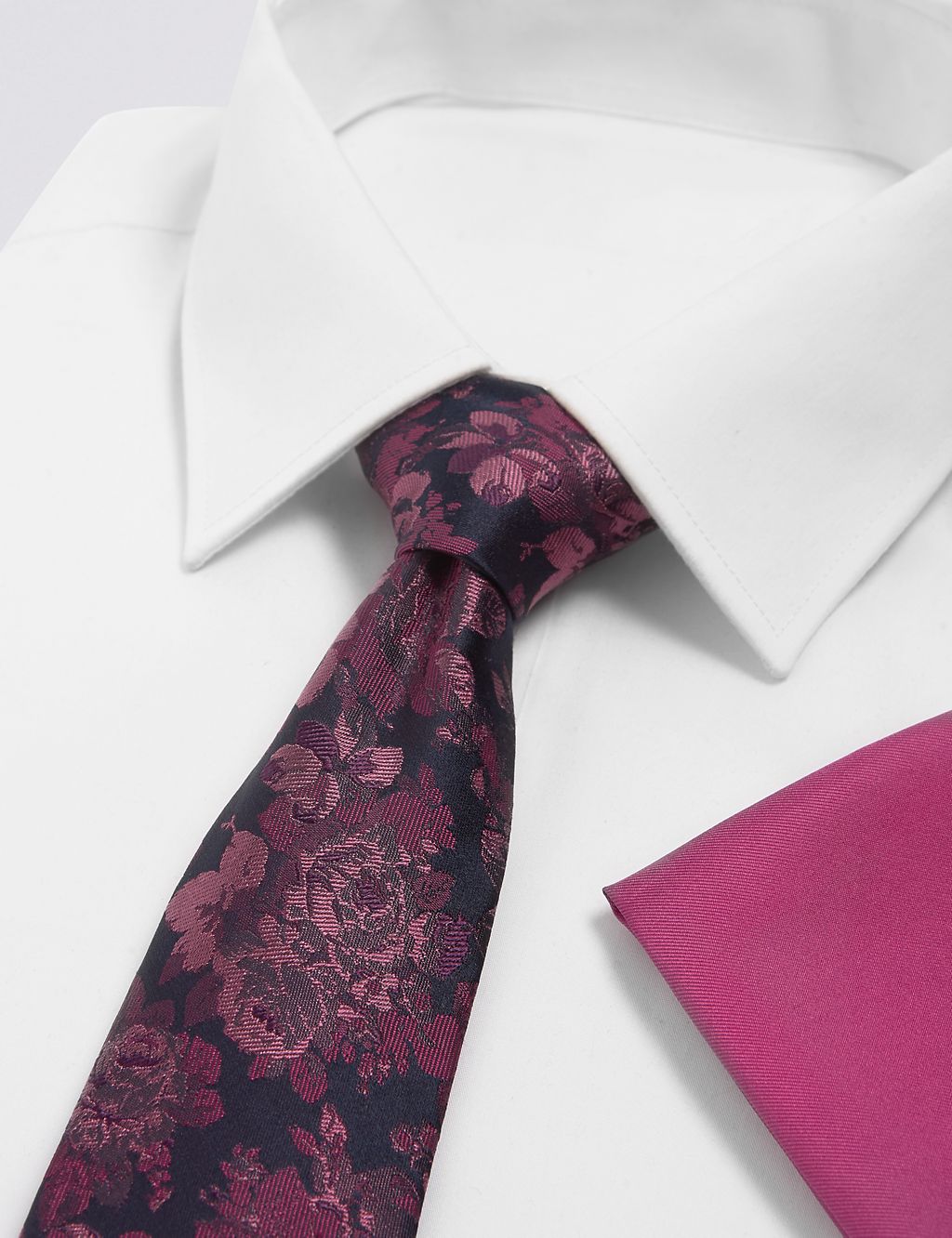 Pure Silk Floral Tie & Pocket Square Set 1 of 4