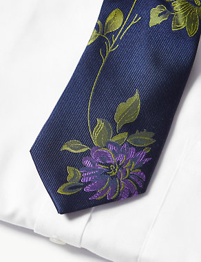 Pure Silk Floral Tie Image 2 of 5