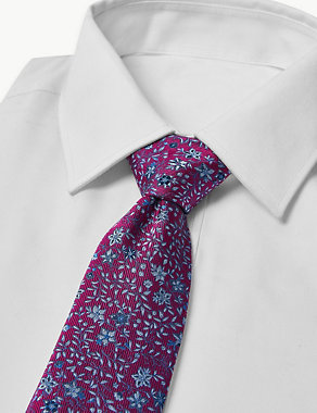 Pure Silk Floral Tie Image 2 of 3