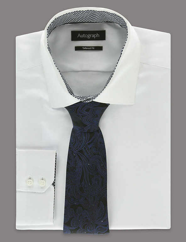 Pure Silk Floral Tie with SWAROVSKI® ELEMENTS Image 1 of 2