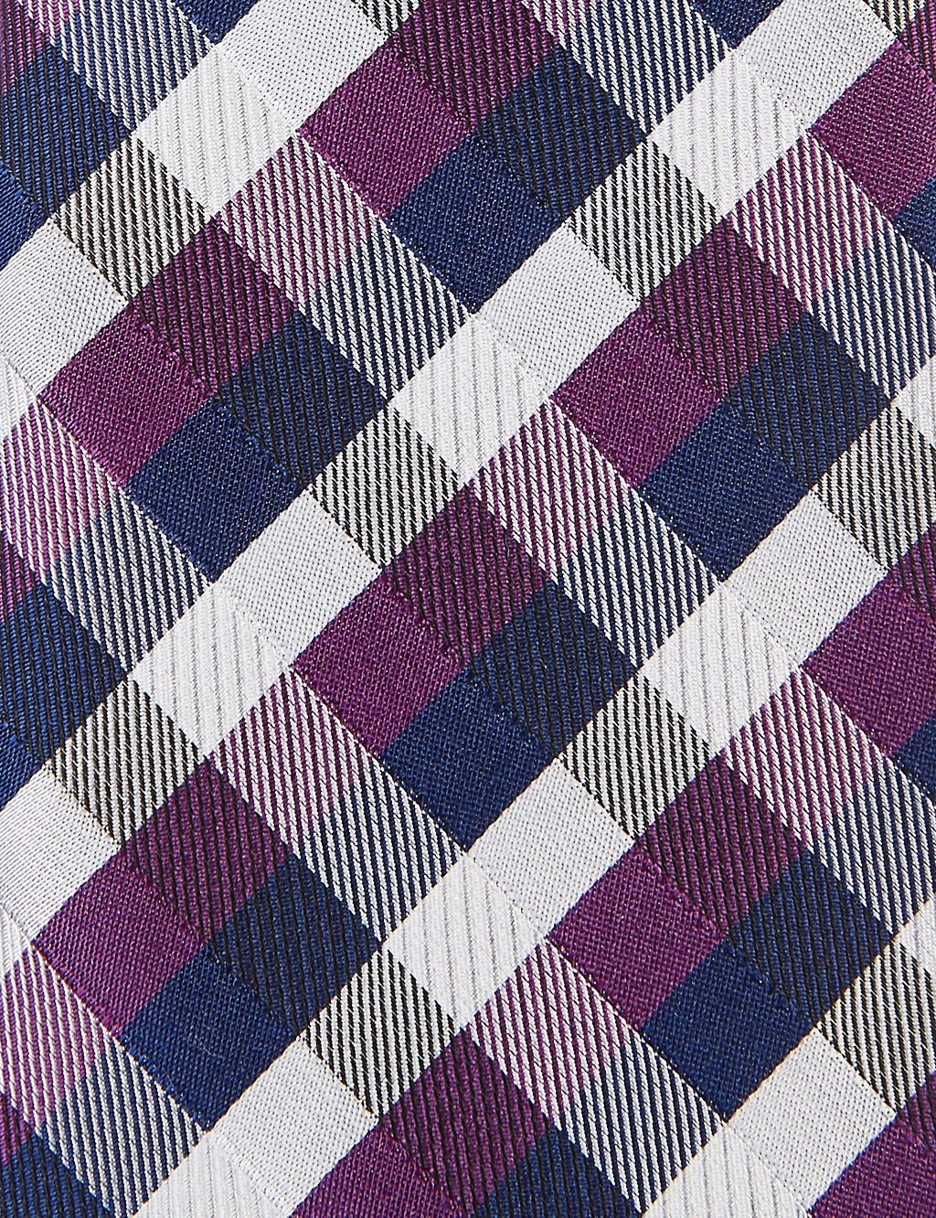 Pure Silk Gingham Checked Tie 2 of 3