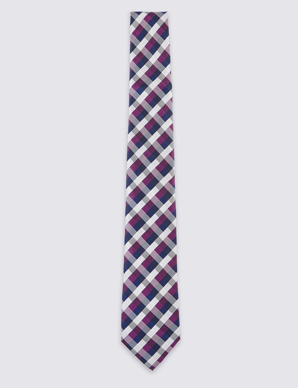 Pure Silk Gingham Checked Tie 1 of 3