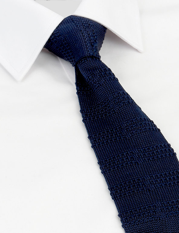 Pure Silk Knitted Tie Image 1 of 1