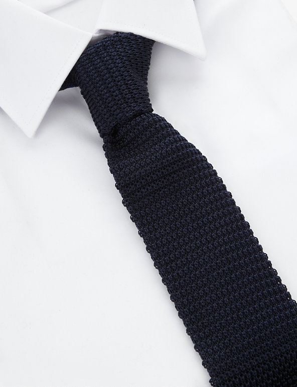 Pure Silk Knitted Tie Image 1 of 1