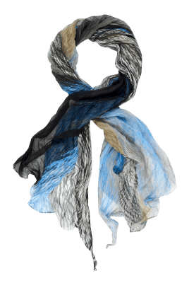Pure Silk Lightweight Colour Block Print Scarf Image 2 of 3